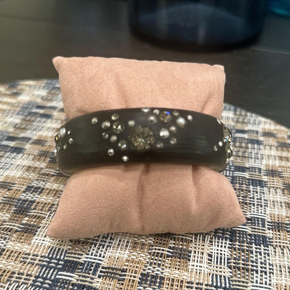 Alexis Bittar Black Bracelet with Stone and Pearl Accents